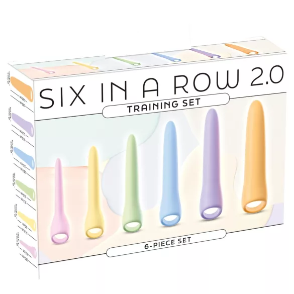 You2Toys Six in a Row 2.0 - Set di 6 dildo e dilatatori in silicone (colorati)
