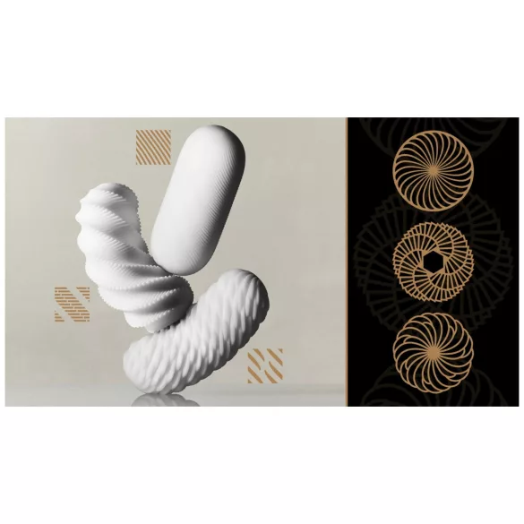 TENGA 3Dx Zen - masturbatore con trama 3D (bianco)