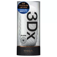 TENGA 3Dx Flow - masturbatore a motivo ondulato (bianco)