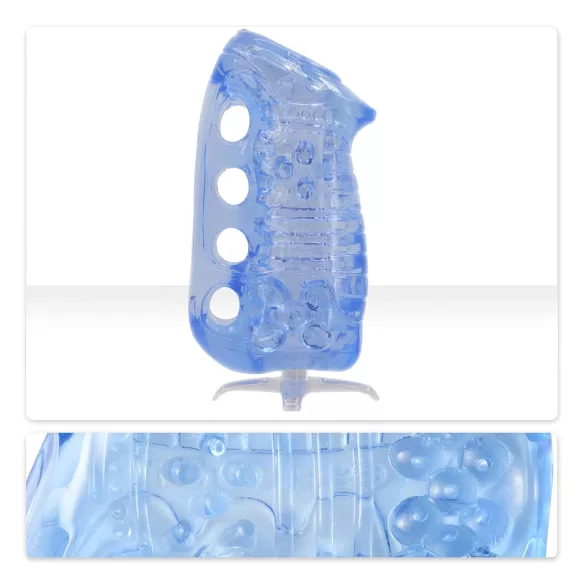 Fleshlight Fleshskins Grip Blue Ice - masturbatore aperto su due lati (blu)