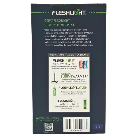 Fleshlight Fleshskins Grip Blue Ice - masturbatore aperto su due lati (blu)