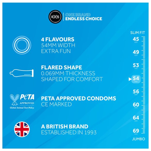 EXS - preservativi - gusti assortiti - confezione da 12