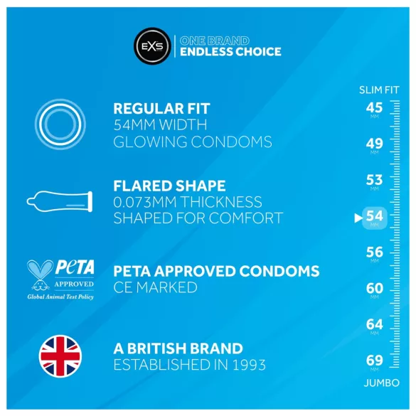 EXS - preservativo fluorescente - confezione da 3