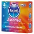 Skins - preservativi assortiti - puntinati, naturali, extra sottili (4 pz)