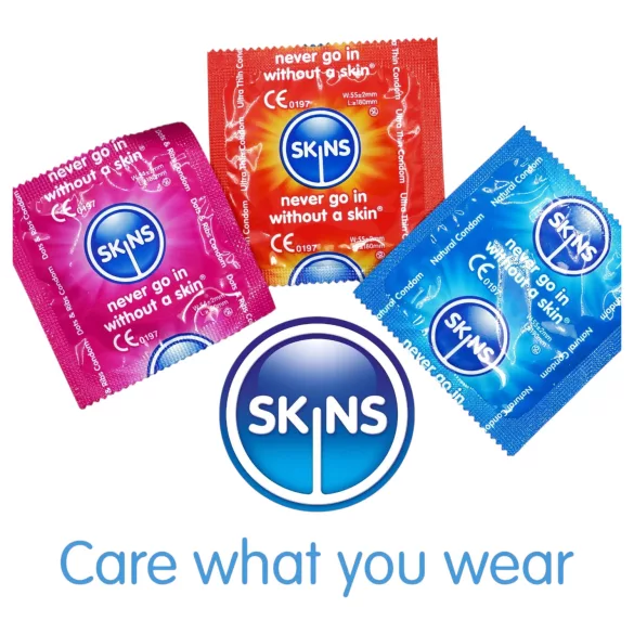 Skins - preservativi assortiti - puntinati, naturali, extra sottili (4 pz)