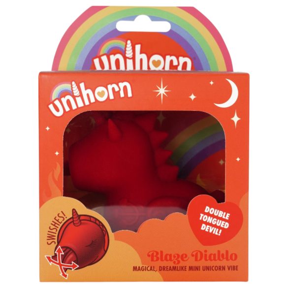 Unihorn Blaze Diablo - vibratore clitoride ricaricabile unicorno - rosso