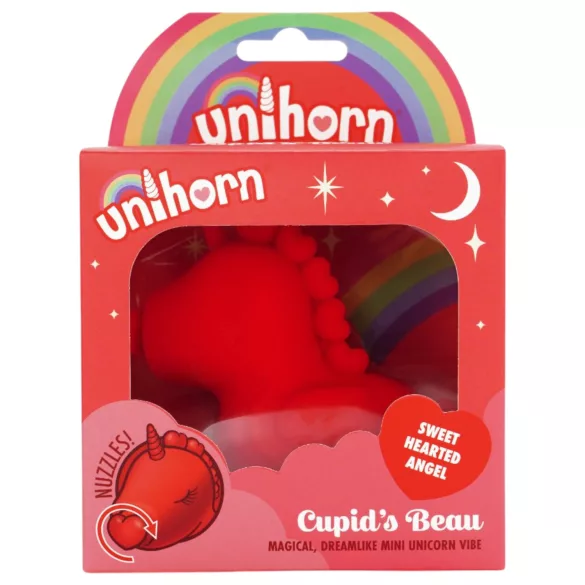 Unihorn Cupid's Beau - stimolatore clitorideo ricaricabile a unicorno - rosso