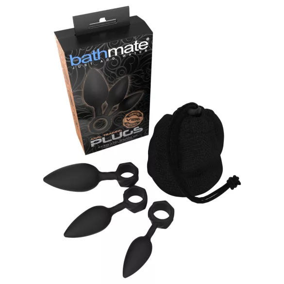Bathmate Anal Training Plugs - set di plug anali (nero)