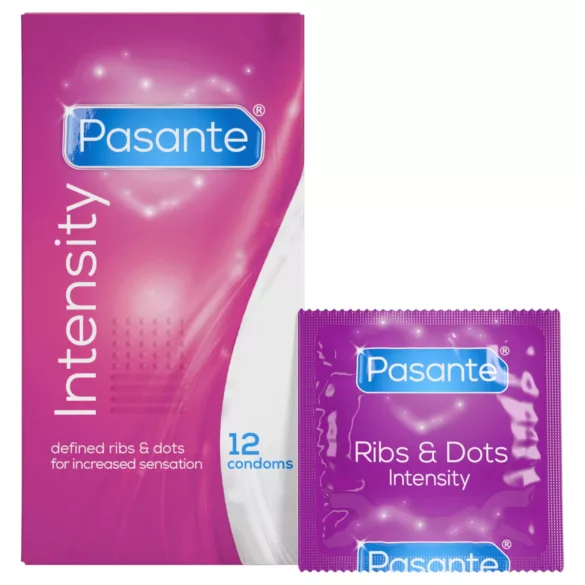 Pasante - preservativi stimolanti con rilievi e punti - 12 pezzi