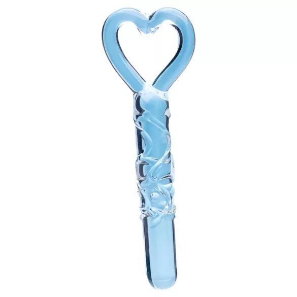 Clarity - dildo in vetro con manico a cuore - trasparente