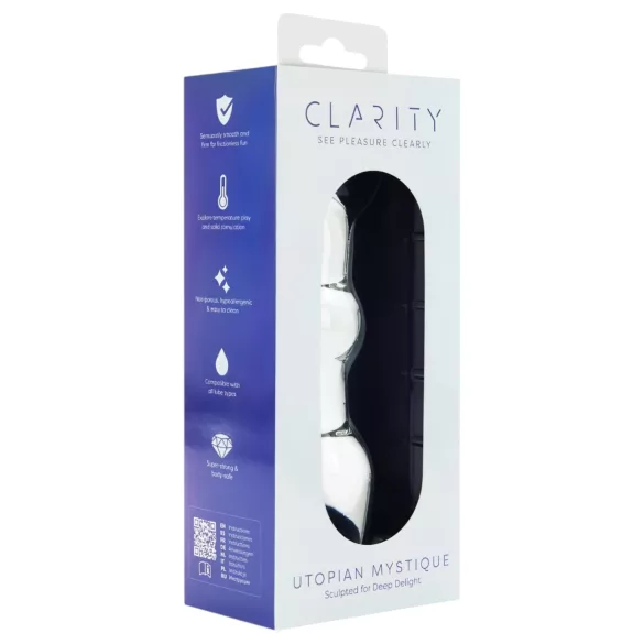 Clarity Utopian Mystique - dildo anale in vetro scanalato (trasparente)