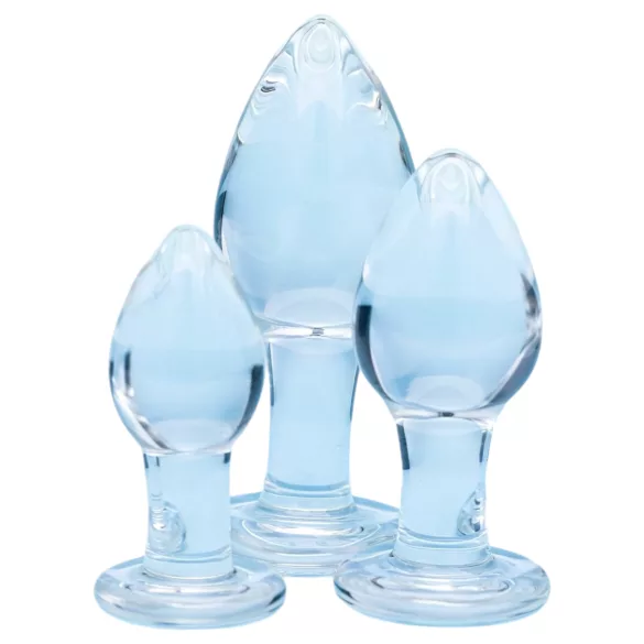 Clarity Utopian Trinity - set di plug anali in vetro (trasparente)