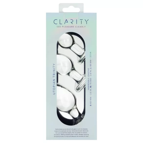 Clarity Utopian Trinity - set di plug anali in vetro (trasparente)