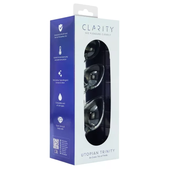 Clarity Utopian Trinity - set di plug anali in vetro (trasparente)