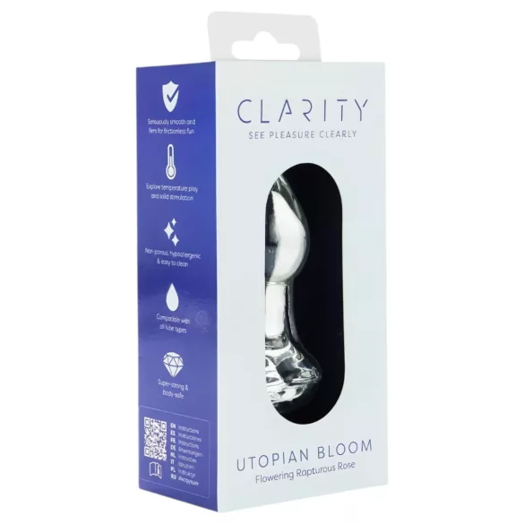 Clarity Utopian Bloom - plug anale in vetro (trasparente)