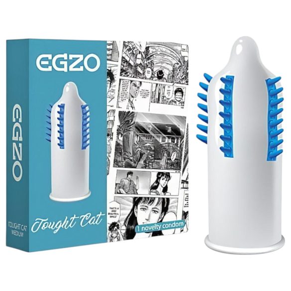 Egzo Tough Cat – preservativo con nervature e rilievi, singolo pezzo