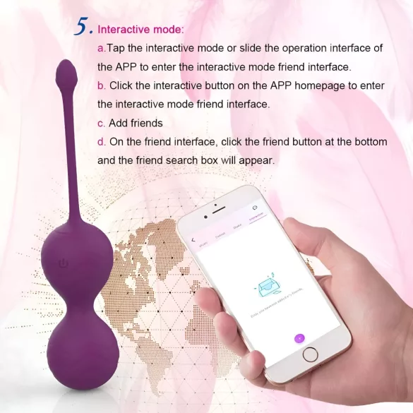 Lonely Winni - vibratore a uovo indossabile controllato tramite app (rosa)