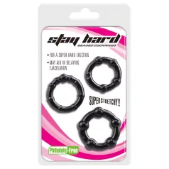 Lonely Stay Hard - set anelli fallici - nero - 3 pezzi