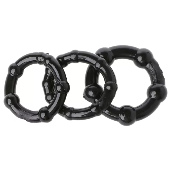 Lonely Stay Hard - set anelli fallici - nero - 3 pezzi