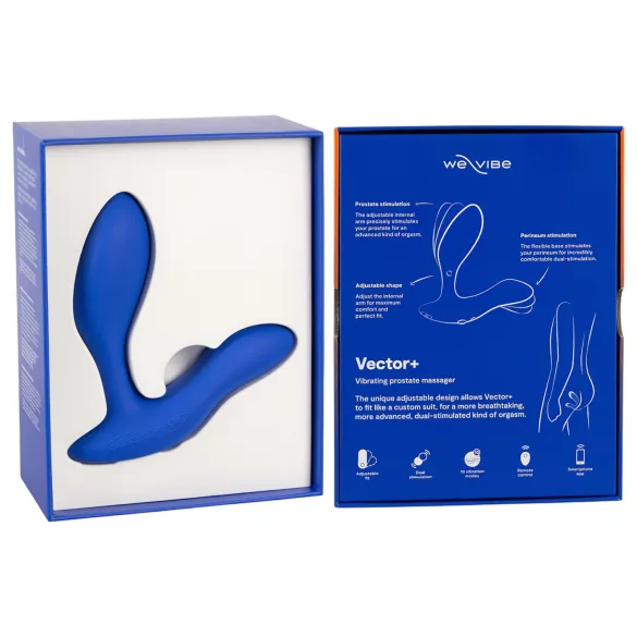 We-Vibe Vector+ - vibratore anale ricaricabile smart - silicone blu