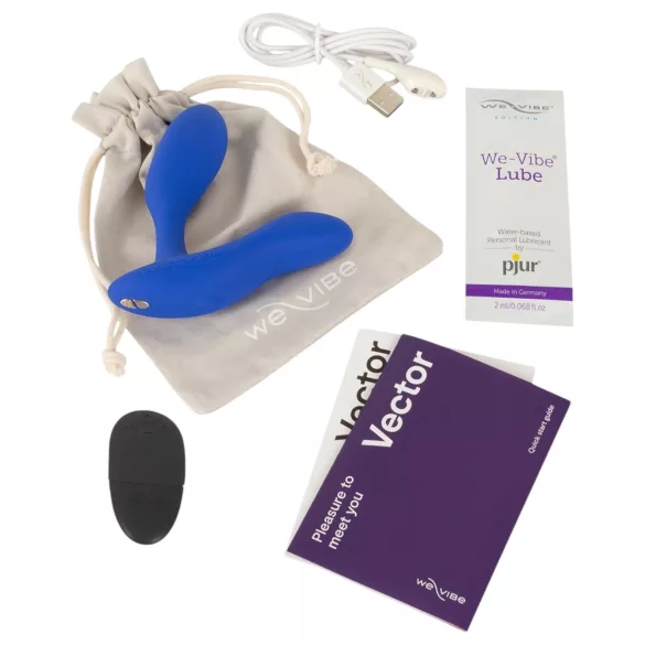 We-Vibe Vector+ - vibratore anale ricaricabile smart - silicone blu
