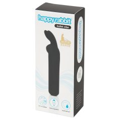   Happyrabbit - mini vibratore ricaricabile con orecchie - silicone nero