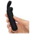 Happyrabbit - mini vibratore ricaricabile con orecchie - silicone nero