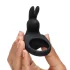 Happyrabbit Cock - anello fallico vibrante ricaricabile - silicone nero