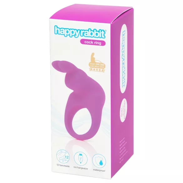 Happyrabbit - anello vibrante per pene ricaricabile - silicone viola