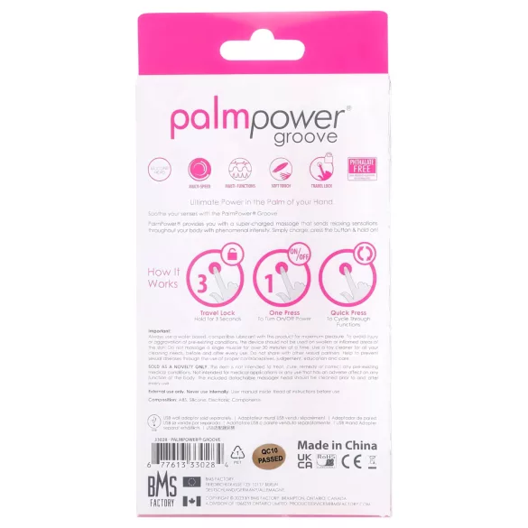 PalmPower - vibratore massaggiatore ricaricabile - rosa