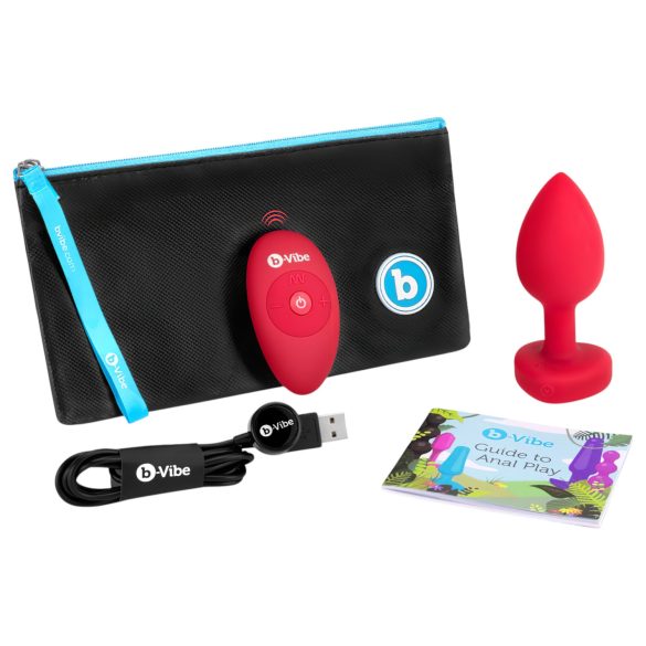 b-vibe heart - vibratore anale ricaricabile con telecomando (rosso)