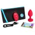 b-vibe heart - vibratore anale ricaricabile con telecomando (rosso)