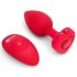 b-vibe a cuore - vibratore anale wireless (rosso)