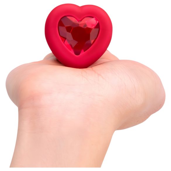 b-vibe heart - vibratore anale ricaricabile con telecomando (rosso)