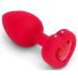 b-vibe a cuore - vibratore anale wireless (rosso)