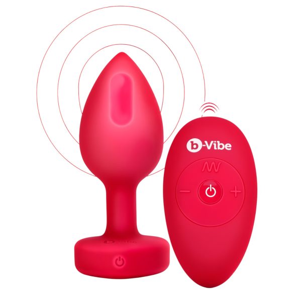 b-vibe heart - vibratore anale ricaricabile con telecomando (rosso)