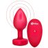 b-vibe a cuore - vibratore anale wireless (rosso)