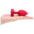 b-vibe heart - vibratore anale ricaricabile con telecomando (rosso)