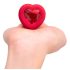 b-vibe a cuore - vibratore anale wireless (rosso)