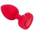 b-vibe heart - vibratore anale ricaricabile con telecomando (rosso)