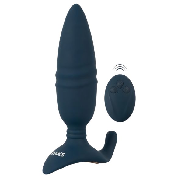 ANOS - vibratore anale a impulsi con telecomando - silicone blu