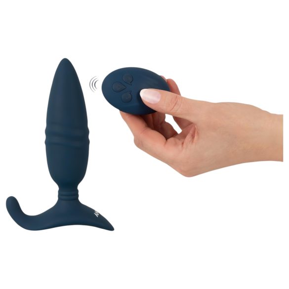 ANOS - vibratore anale a impulsi con telecomando - silicone blu