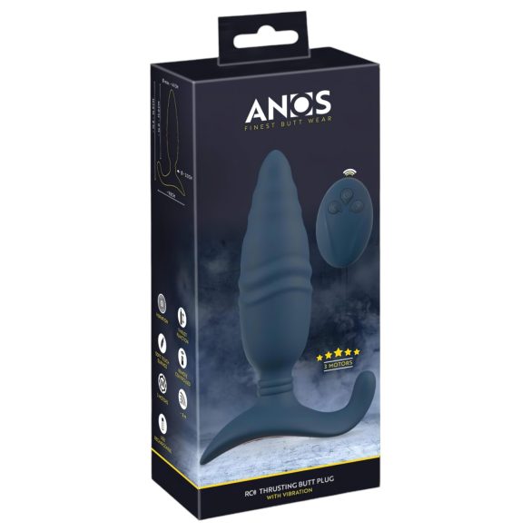 ANOS - vibratore anale a impulsi con telecomando - silicone blu