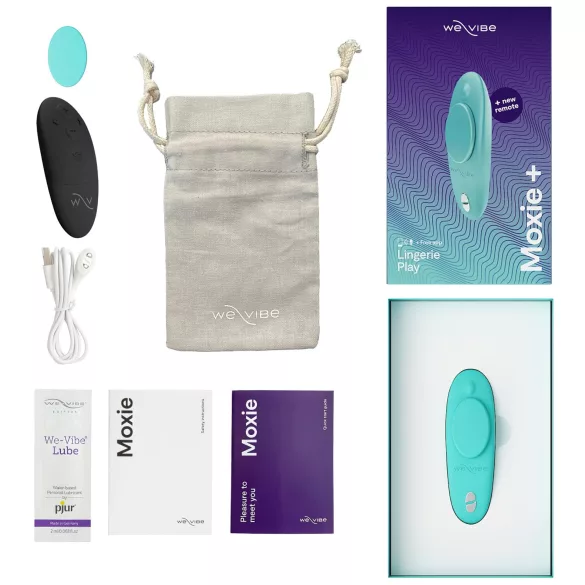 We-Vibe Moxie+ - vibratore clitorideo intelligente con telecomando (turchese)