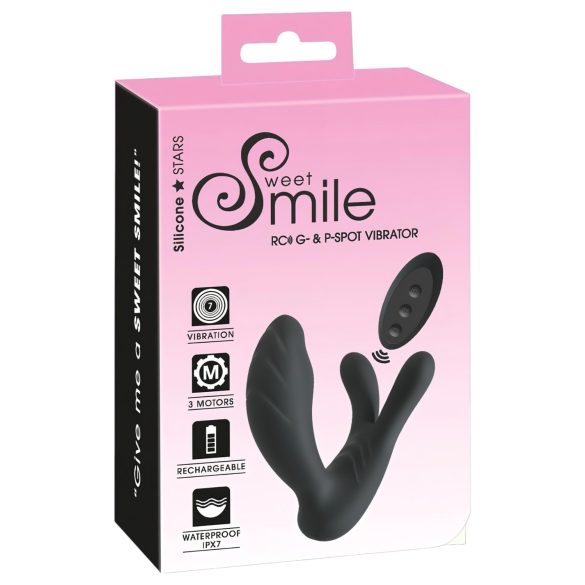 Smile - Vibratore punto G e prostata - Stimolazione doppia - Nero
