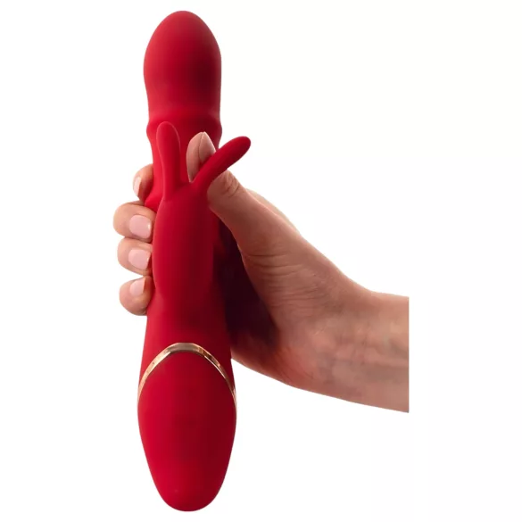 You2Toys Rabbit - vibratore ad anello vibrante rotante - silicone rosso