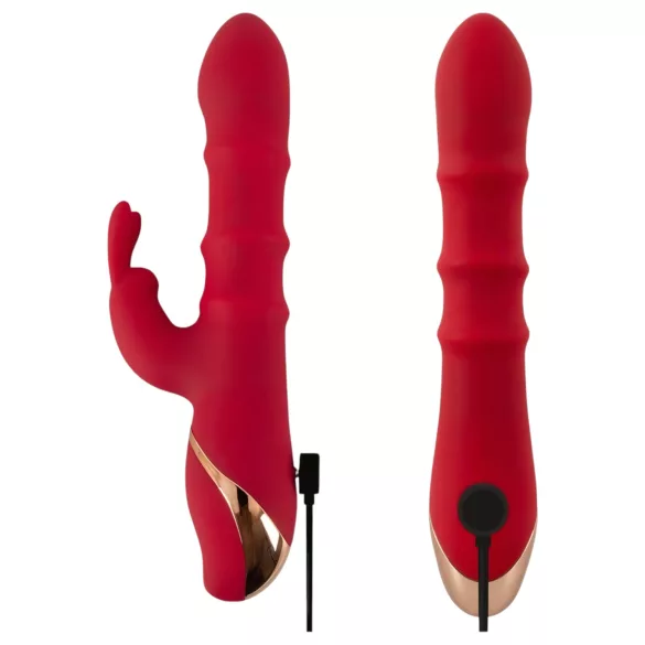 You2Toys Rabbit - vibratore ad anello vibrante rotante - silicone rosso