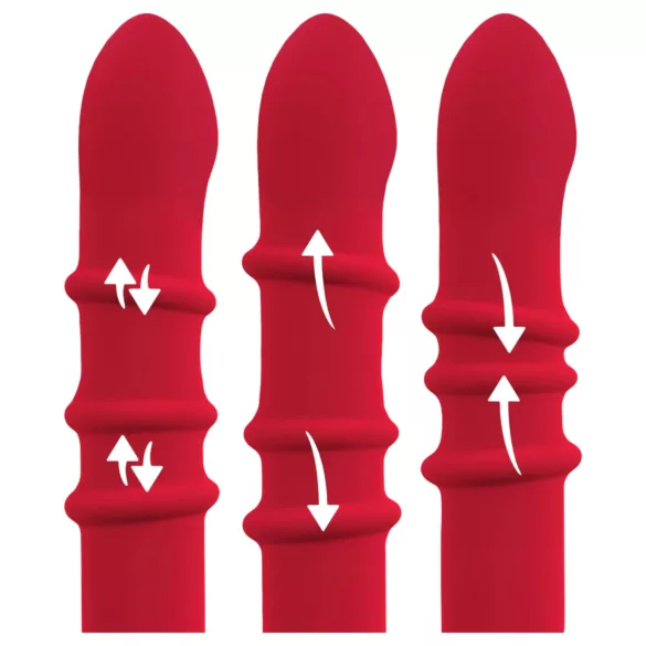 You2Toys Rabbit - vibratore ad anello vibrante rotante - silicone rosso