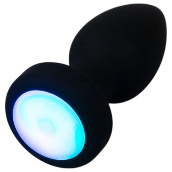 ANOS - plug anale vibrante e luminoso (nero)