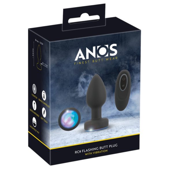 ANOS - plug anale vibrante luminoso - silicone nero
